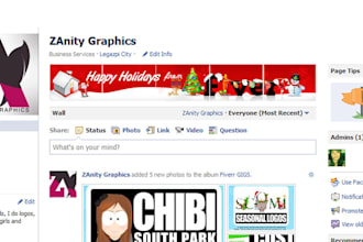 create a timeline COVER Photo+profile pic/Photo Strip of 5 images/welcome page for Your Facebook Fan Page