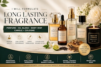 formulate long lasting perfume, oil blend, body mist, candle and cologne product