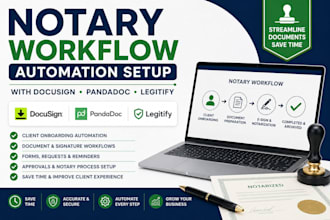 setup notary workflow automation with docusign pandadoc legitify onespan sign