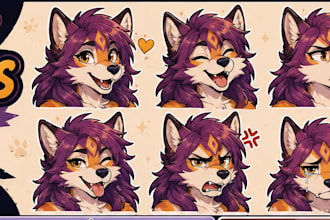 draw custom furry stickers for discord, telegram and twitch