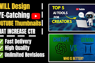 design modern eye catching youtube thumbnails