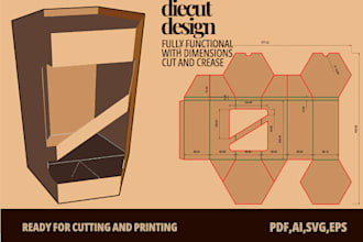 create die cut packaging template, custom die cut design for product packaging