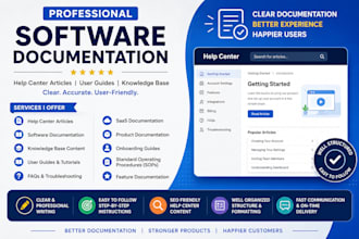 create help center articles and software documentation