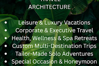 design a custom travel itinerary and plan your premium trip