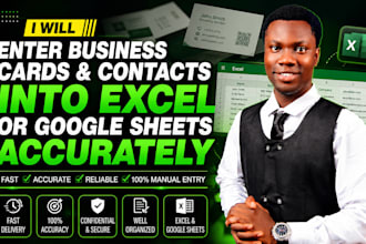 enter business cards and contacts into excel or google sheets accurately