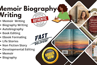ghostwrite edit your memoir biography autobigraphy fiction non fiction ebook