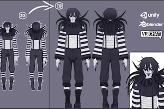 create from scratch vrchat and vtuber 3d avatar