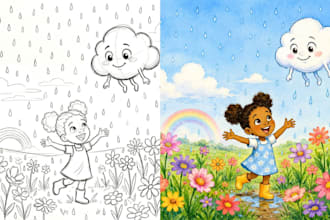 design children story book, child book illustration, picture book illustration