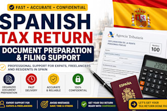 help prepare spanish tax return documents, expat tax spain, filing support fast