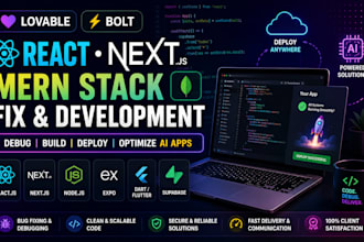 lovable developer bolt mern stack fix react app supabase debug nextjs expo dart