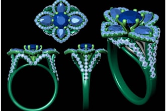 3d jewelry design cad and realistic rendering