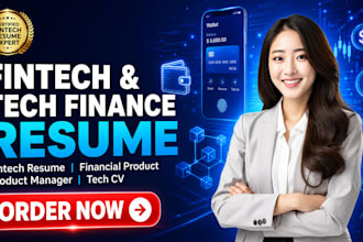 write an ats fintech resume and tech finance cv for financial services banking