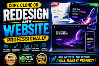 copy clone or redesign any website professionally