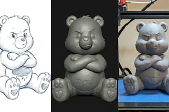 convert 2d image to 3d model, image sketch photo logo to stl  for 3d printing