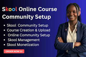 setup skool online community skool online course creation skool community manage