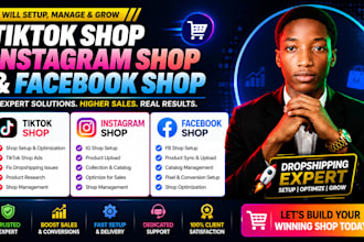 tiktok shop, facebook shop, ig shop and fix tiktok dropshipping tiktok shop ads