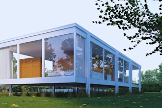 design 3d glass house, modern glass home villa, vacation house design