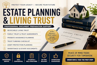 prepare estate planning, revocable living trust and inheritance documents