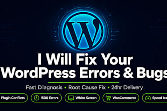 remove wordpress errors, bugs, and restore broken websites
