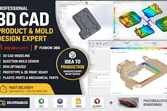 design injection mold for plastic parts manufacturing dfm optimized 3d cad ready