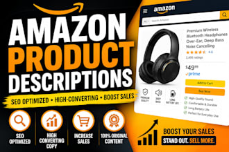write amazon product title, bullet points, and SEO description