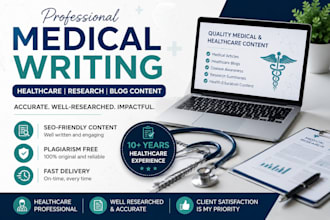 write professional medical, healthcare, and research content