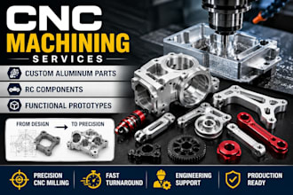 cnc machine precision aluminum parts and rc prototypes