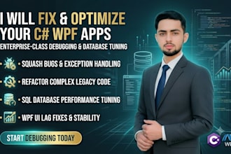 fix, debug and optimize your csharp wpf enterprise app and sql database