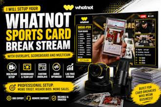 setup your whatnot vertical obs studio stream with overlays card and scoreboard