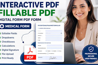 design german interactive pdf, fillable, digital form, pdf form, medical form