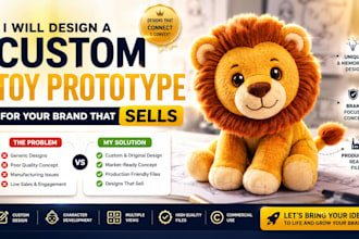 design a custom plush toy prototype for your brand that sells