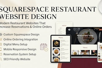 design squarespace restaurant website with menu and online ordering