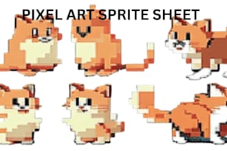 create custom pixel art character sprites and animated sprite sheets