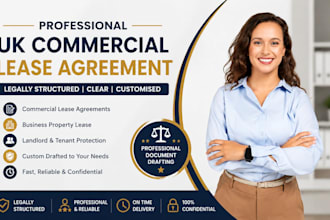 write a professional UK commercial lease agreement and business tenancy contract