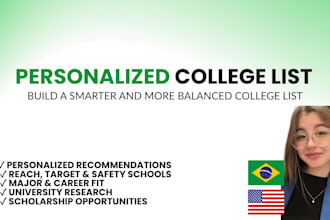 create a personalized college list for your profile