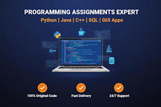 do python java c cpp programming assignments and sql database projects