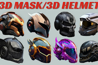 design custom 3d mask 3d helmet anime mask cosplay mask wearable mask oni mask
