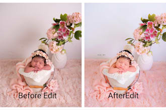 expertly retouch your newborn, maternity, and family photos