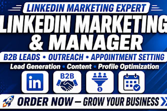 linkedin b2b lead generation, marketing management and content posting