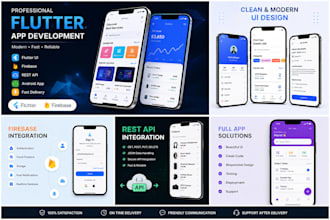 develop a professional flutter mobile app with firebase