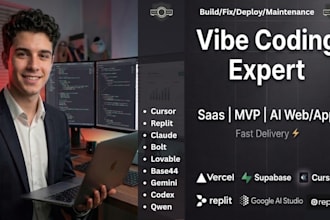 vibe code or fix ai powered mvp, saas or mobile app
