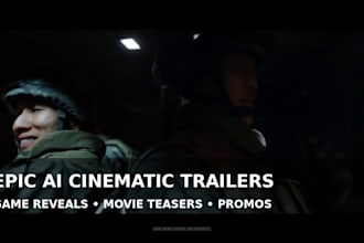 create epic ai cinematic game trailer movie teaser and promo video