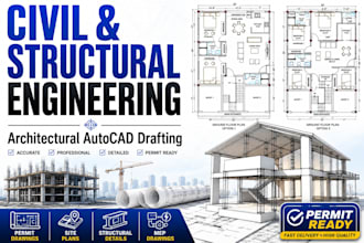 do civil and structural engineering design, architectural autocad drafting