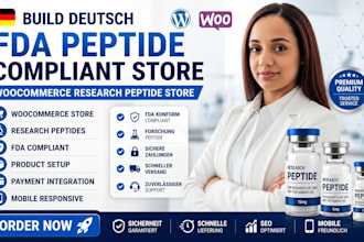 build deutsch fda peptide compliant website woocommerce research peptide store