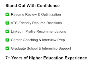 review and optimize your resume for jobs internships and graduate school