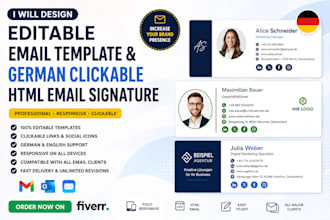 code german clickable html email signature editable newsletter