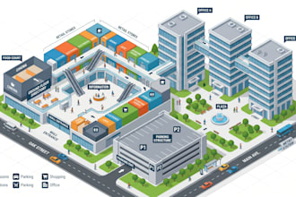 design business map, office map, mall map, store location and directory map