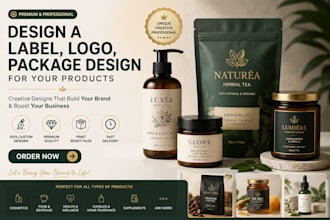 design a label, logo, package design for your products