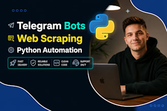 build custom telegram bot or web scraping python script