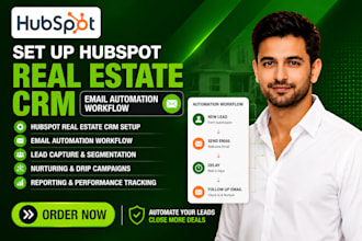 setup hubspot real estate crm email automation workflow